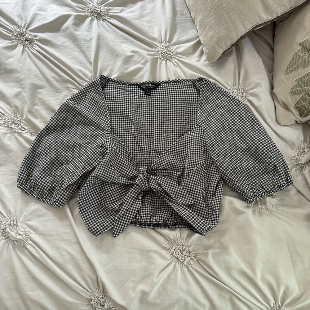 Miss Selfridge Gingham Crop Top Size 4
